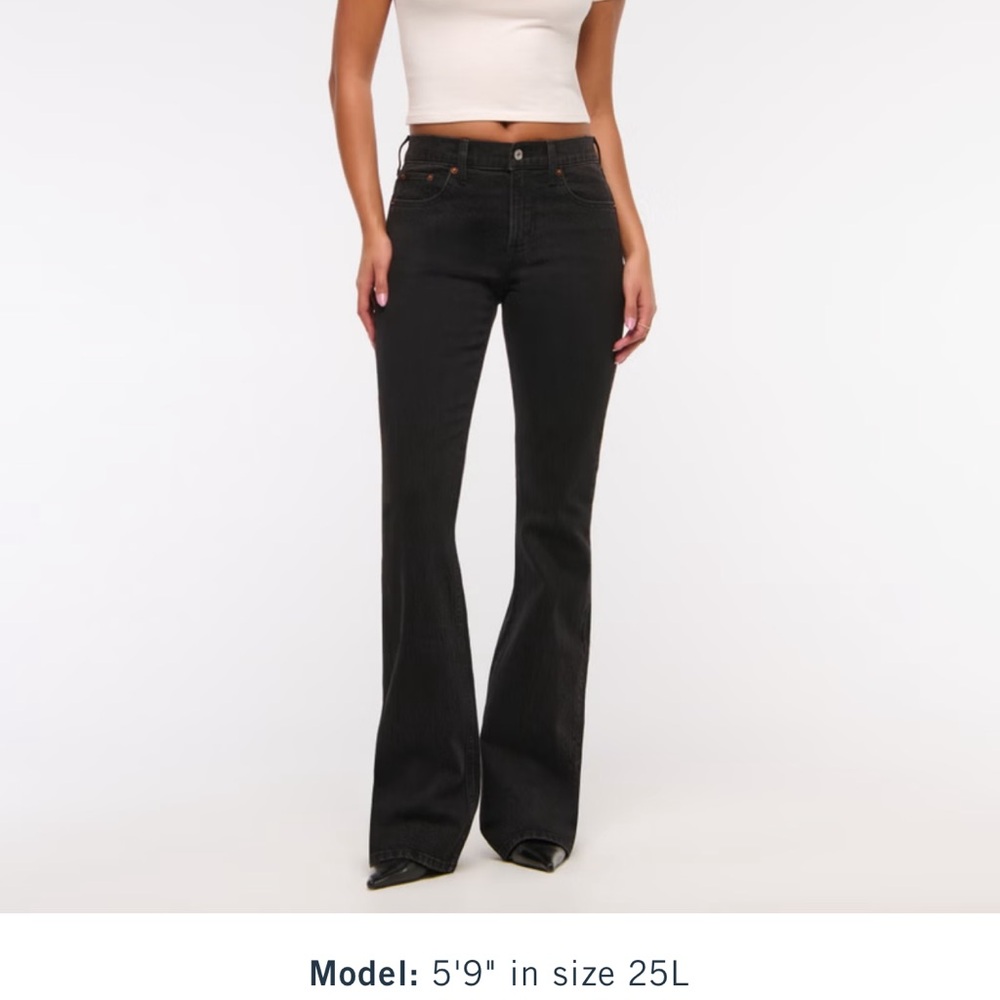 Abercrombie Mid-Rise Black Boot-Cut Jeans